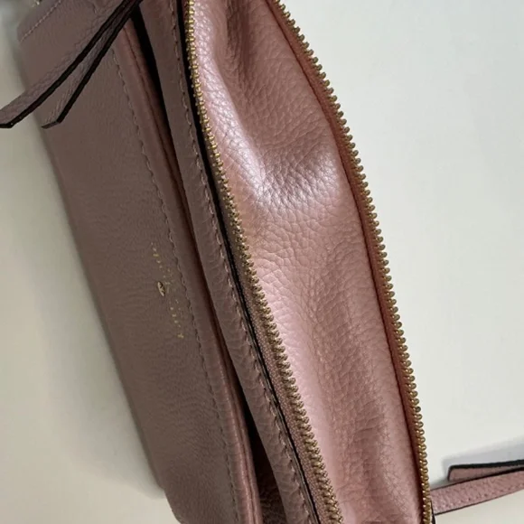 Kate Spade pink gold leather  shoulder bag.purse classic striped interior - Picture 11 of 11